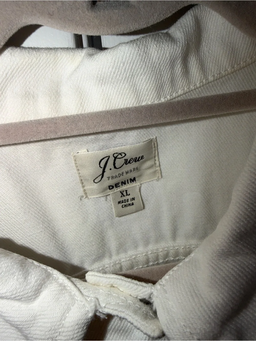 J.Crew White Denim Jacket Women’s XL Like New Classic Button Front